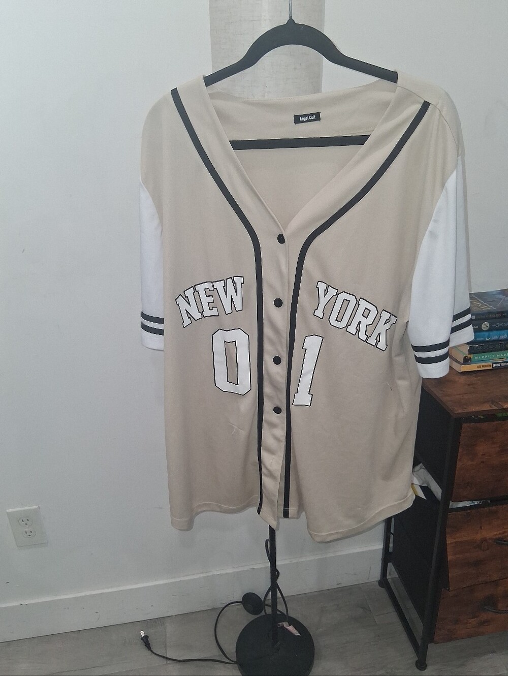 Unbranded Kids Beige 'New York 01' Baseball Shirt